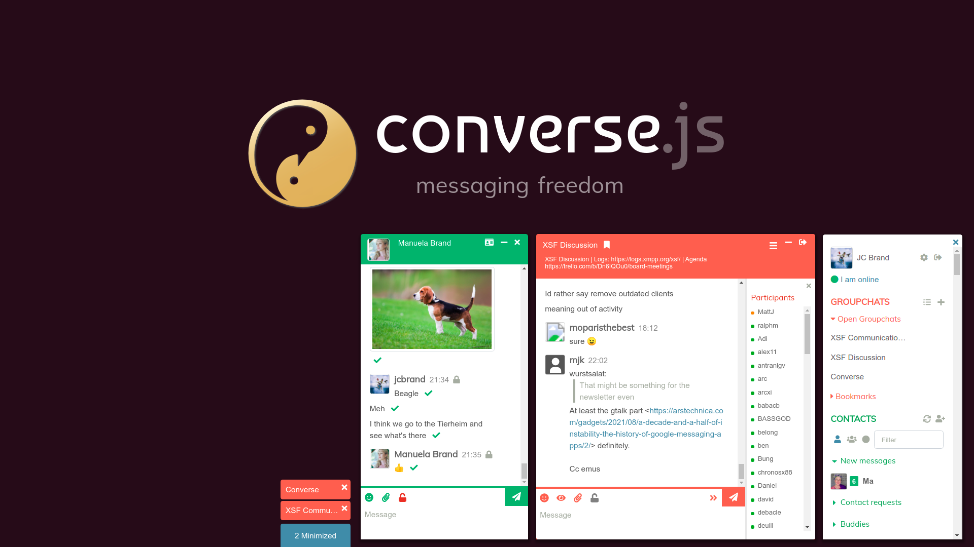 Screenshot of Converse in overlay mode